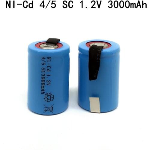 Brand New 12Pcs/Lot 4/5 SC NI-Cd Rechargeable Battery 1.2V 3000mAh,Blue,Belt Label For LED Power Tools