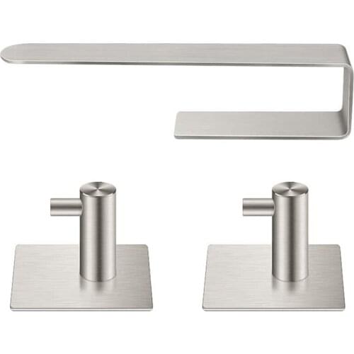 New Hand Towel Holder/Towel Ring - Wall-Mounted Solid Bathroom Hardware Towel Bar ,Self Adhesive Towel Bar Stick on Wall