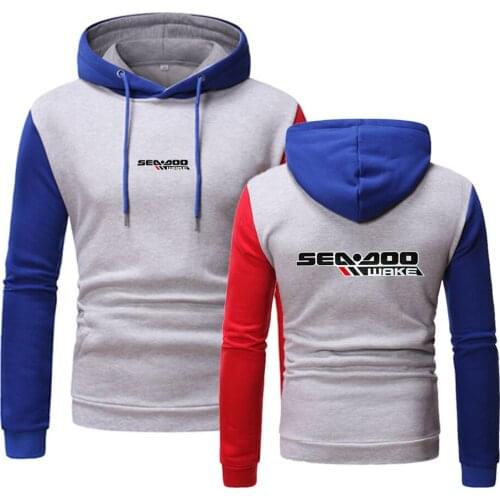 New Men Autumn Spring Sea Doo Seadoo Moto Logo Comfortable College Movement Hoodies Printing Splicing Tops Hooded Clothing