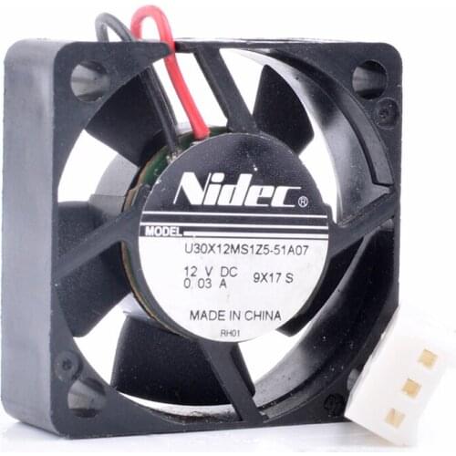 Original U30X12MS1Z5-51A07 3010 3cm 30x30x10mm 12V 0.03A micro device small cooling fan