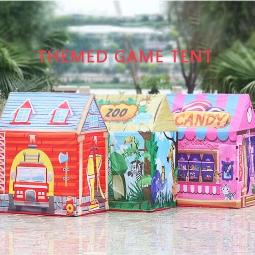 Children DIY Tent Ocean Ball Pool Fire Truck Castle Dessert With Storage Bag Foldable Outdoor Indoor Play House Girl Toy Gift