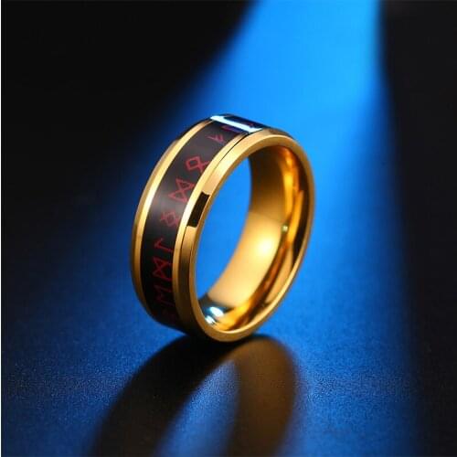 Couple mood ring gold stainless steel steampunk luminous ring fashion 2020 new letter ring wedding ladies mens accessories