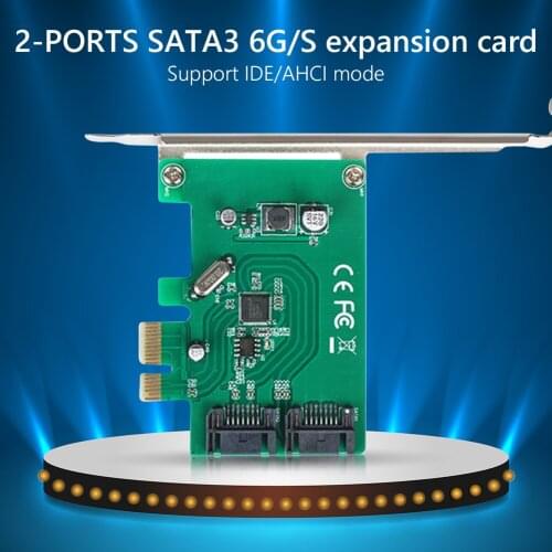 PCIe to 2 Ports SATA Expansion Card 6Gbps PCI Express SATA 3.0 Controller Card Marvell Chipset Support Serial ATA Revision 3.0
