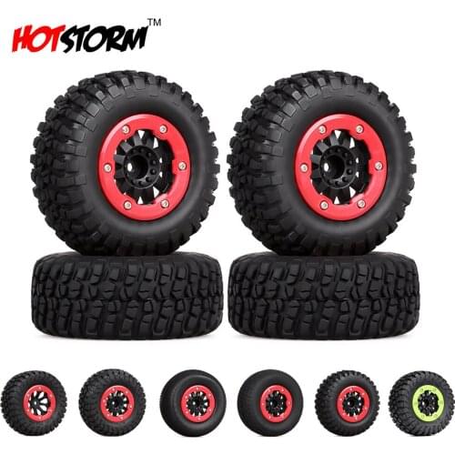 RC Car Rubber Tyre Wheel Tires&Plastic Wheel Rim 4pcs 108MM for 1/10 Short Course Truck Slash 4x4 Traxxas VKAR 10SC HPI