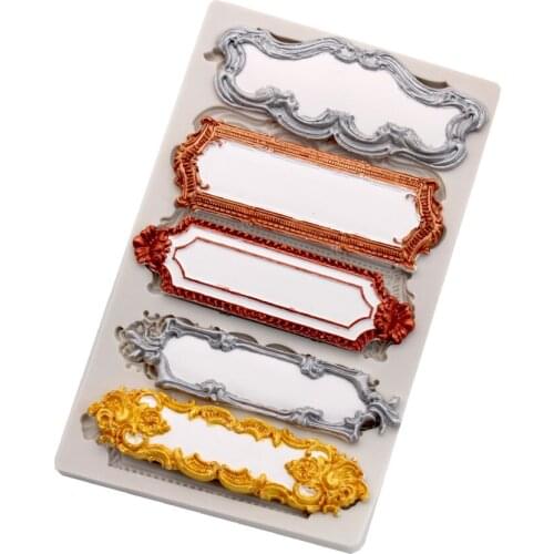 Emboss Frame Fondant Cake Silicone Mold European Chocolate Candy Mould Baking Biscuits Pastry Molds Baking Cake Decoration Tools