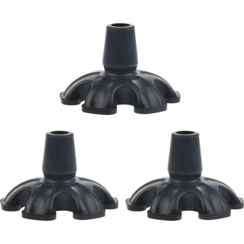 3 Pack of Rubber Cane & Walker Tips - Anti Skid Chair Leg Tips Caps, Trekking Pole Tips Protectors, 3/4 inch