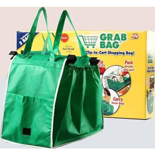 Supermarket Shopping Bag Eco Friendly Trolley Tote Thicken Cart Bags Large Capacity Handbags Foldable Reusable Cart Bag Dropship