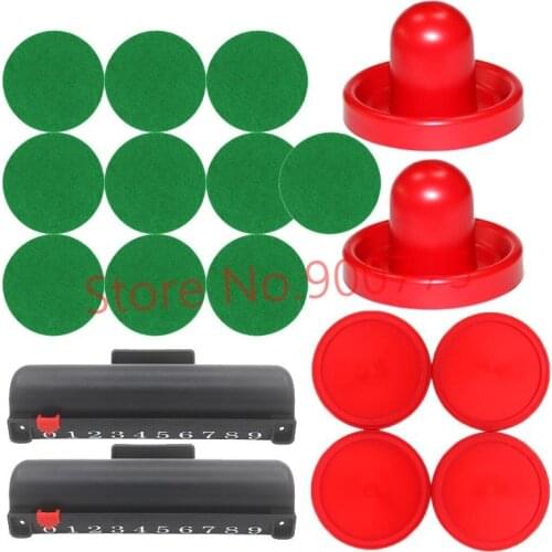 Adult Air Hockey Kit 2 Felt Pushes+4 Puckers+10 Extra Stickers+2 Score box for Adult Air hockey table indoor Family Game