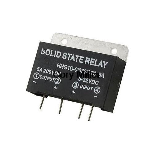 Heat Sink Input 3-32V DC Output 5A 200V DC 4 Pin PCB Mount Solid State Relay