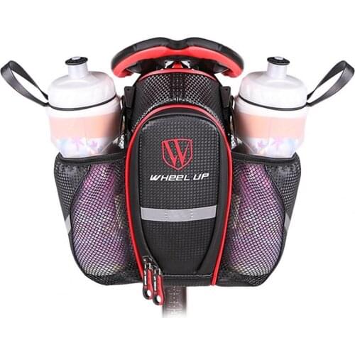 Bicycle Tail Bag Bike Double Water Bottle Organizer Waterproof Saddle Bag Portable Rear Pouch Bicycle Accessories