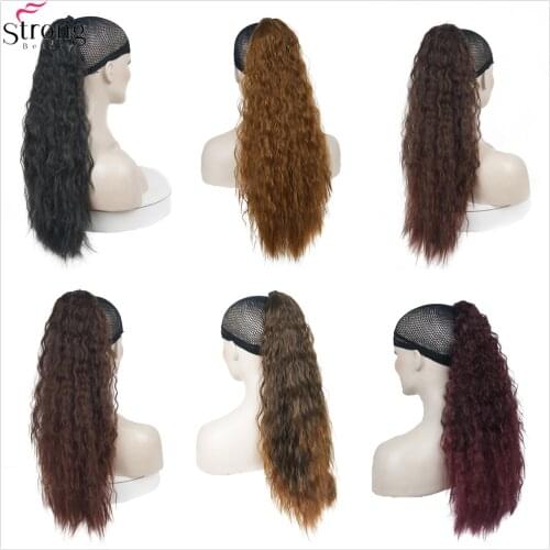 StrongBeauty Womens Wig Curly Long Drawstring Ponytail Synthetic Hair Ponytails Hair Extension 24 inch Hairpieces