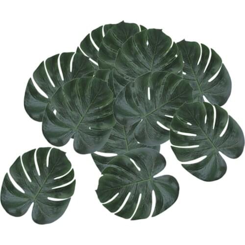 12pcs Simulation Monstera Premium Artificial Palm Leaves Decor Reusable