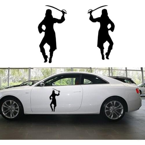58cm x 29cm 2 x Girl Pirate (one For Each Side) Car Sticker For Cars Side, Truck Window,Auto SUV Door Kayak Vinyl Decal 8 Colors
