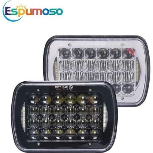 5X7 7X6 inch Rectangular 7 inch Led Headlight 72W Headlamp For Motor Truck Lada Niva Urban Jeep Wrangler Off Road 4x4 12V 24V