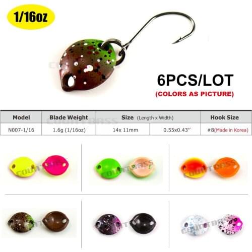 6PCS COUNTBASS Metal Brass Spoon Lure For Fishing Trout Size 14x11mm, 1.6g 1/16oz Salmon Trout Fishing Bait