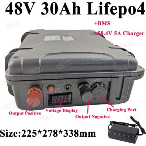 48V 30ah LiFePO4 battery pack with BMS for electric motorcycles scooter 1500W 2000W motor electric bike motorbike+5A Charger