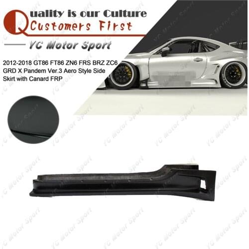 Car Accessories FRP Fiber Glass GRD X PD Ver.3 Aero Style Side Skirt with Canard Fit For 2012-2016 GT86 FT86 ZN6 FRS BRZ