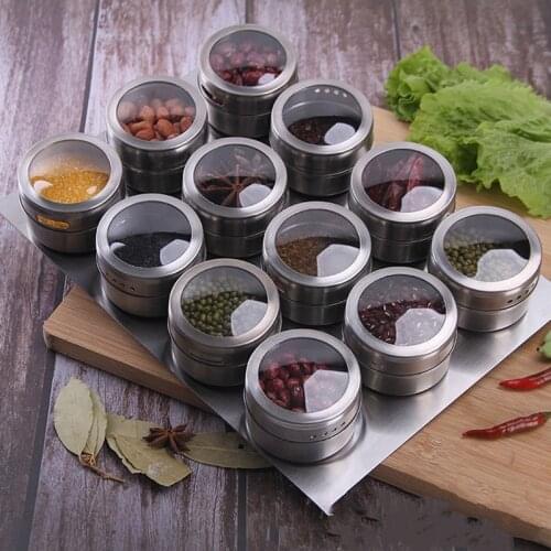 Spice Jar stainless steel seasoning pot set household seasoning bottle cup kitchen tools