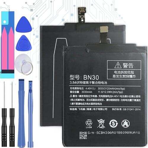 BN30 For Xiaomi Redmi 4A Xiao mi Redmi4A Replacement Battery BN 30 BN-30 3120mAh with Track Code