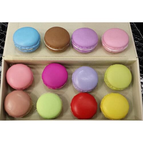 14pcs/lot Simulation Macaron Artificial Foods Toys Wedding Photography Props Kitchen Dessert Decoration Kids Pretend Play Toys