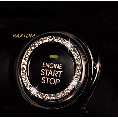 Crystal Car Engine Start Stop Ignition Key Ring For Renault Koleos Fluenec Latitude Kadjar Captur Talisman Megane RS Sandero