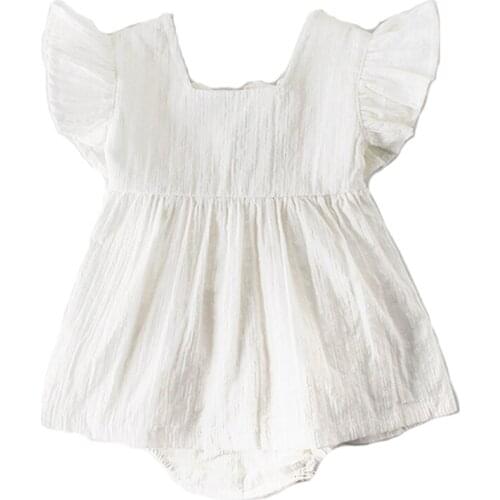 2020 summer New baby cute jumpsuit baby casual Cotton romper one-piece childrens Flying Sleeve jumpsuit baby clothing