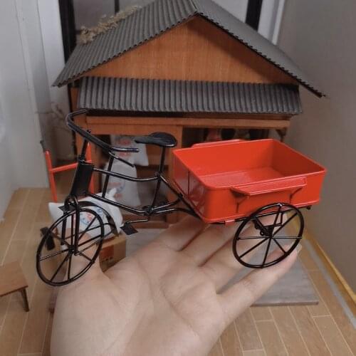 Dollhouse Mini Alloy Tricycle Mini Food Play Scene Model Accessories Dollhouse Ornaments