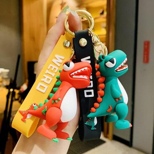 Fashion Cute Dinosaur Keychain Cartoon Animal Doll Key Chain Men Boyfriends Car Bag Pendant Key Ring Gifts for Kids