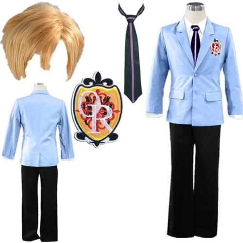 Anime Ouran High School Host Club Suoh Tamaki Mens suit Cosplay Jacket Halloween