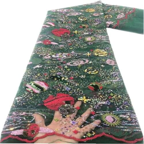 Nigerian Lace Fabric 2021 Bridal Lace Fabric Luxury High Quality Embroidery French Tulle Sequence Lace Fabrics Wedding r20-38