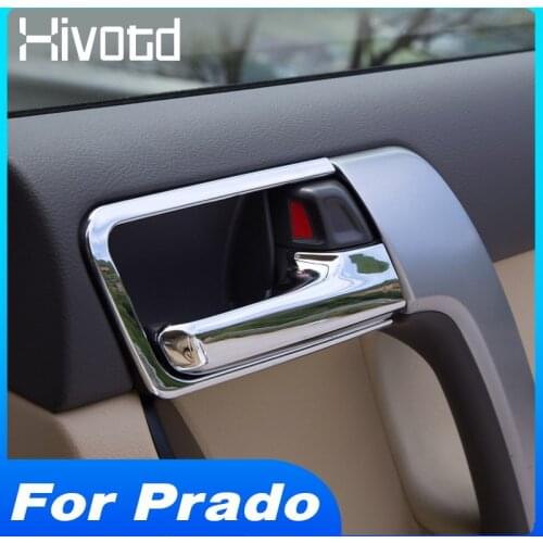 Hivotd Inner Door Handle Bowl Cover Chrome Accessories Interior Car Modification Parts For Land Cruiser Prado 150 2018 2019 2020