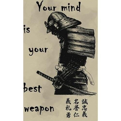 Samurai Japanese Your Mind Is Your Best Weapon Art Film Print Silk Poster for Your Home Wall Decor 24x36inch