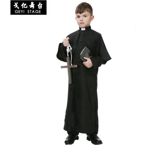 Hot Halloween costumes cosplay stage performances luxury childrens clothes Father prophet monks costume