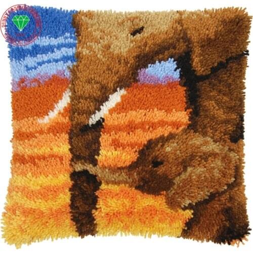 Elephant pillow cushion decor carpet Latch hook rug kits Pillowcase home pillow carpet crochet hooks hook rug cushion embroidery