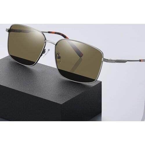 Mens Sunglasses Metallic Square Polarized Sunglasses Fashion Shades Glasses Vintage Design Sunglasses Male Gafas De Sol Glasses