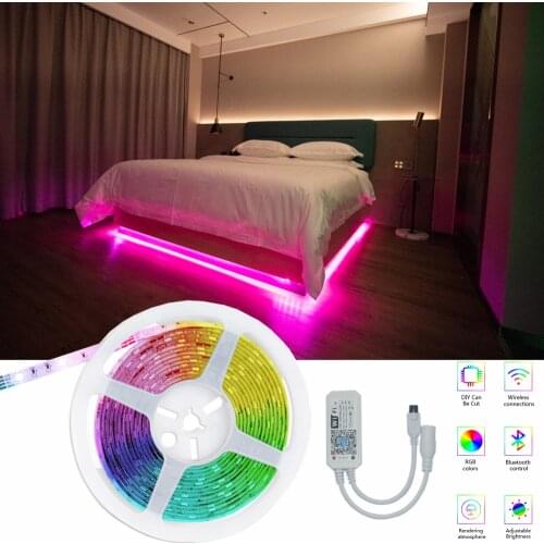 5050 Rgb Led Led Strips Veranderen Kleur 16 Voet (Ongeveer 5.0 Meter) Flexibele Licht Kit Met Voeding En Wifi