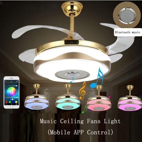LED Modern Alloy Acryl ABS Bluetooth Musical Ceiling Fan.LED Lamp.LED Light.Ceiling Lights.LED Ceiling Light.For Foyer Bedroom