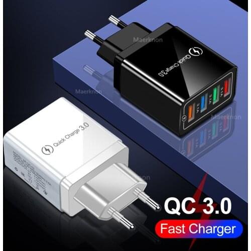 4 Ports Mobile Phone Charger USB Charger Quick Charge 4.0 3.0 3.1A Fast Charging Power Adapter Charger For Samsung iPhone 11 7 X