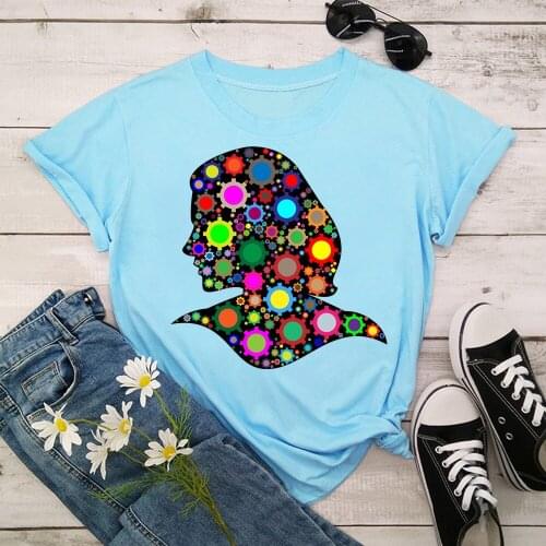 Female Tshirt Women Summer Vogue Print Lady Casual T-Shirt Tops Streetwear Short Sleeve O-Neck Tees Tshirt TX8897