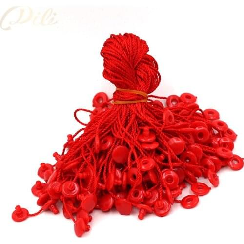 100pcs 7'' red hang tag string quanlity garment hang tag string cord for garment price tag seal tag