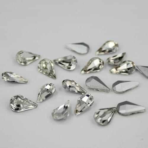 100pcs 5x8mm crystal tear shape beads CRYSTAL COLOR tiny crystal stone perfect for nail art diy free shipping