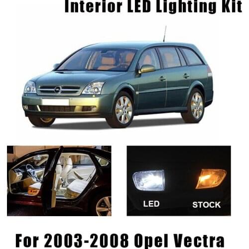 13pcs White Error Free Car LED Interior Light Kit Reading Bulbs Fit For 2003-2008 Opel Vectra C GTS Map Dome Cargo Plate Lamp