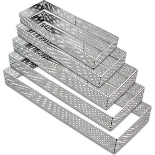 3.5cm high fruit pie circle Rectangular stainless steel 304 perforated tart ring tarlet ring tart shell molds