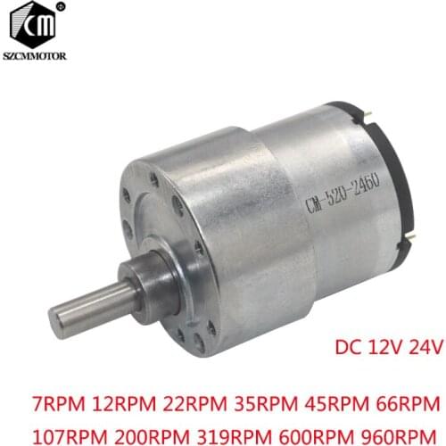 37mm 12V DC 7RPM to 960RPM High Torque Gear Box Electric Motor New Gearmotor