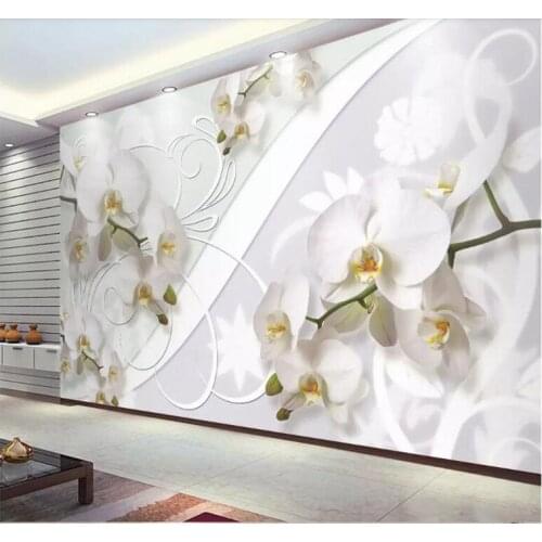 Customize any size wallpaper murals European style orchid pattern TV background wall 3d wallpaper papel tapiz