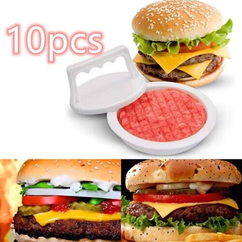 5/10pc Hamburger Meat Beef Maker Plastic Grill Burger Patty Press Mold Round Shape Kitchen Utensils Meat Beef Press Kitchen Tool