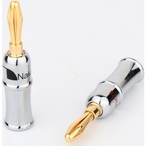 8Pcs BA1400 Chrome Plated Cover 24K Gold Plated Nakamichi Banana Plug Connector