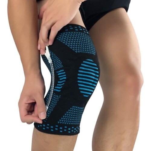 1 Piece High Compression Sports Knee Support Pad Silicone Padded Knee Brace Anti-Skid Protective Knee Pads Safety Accessories