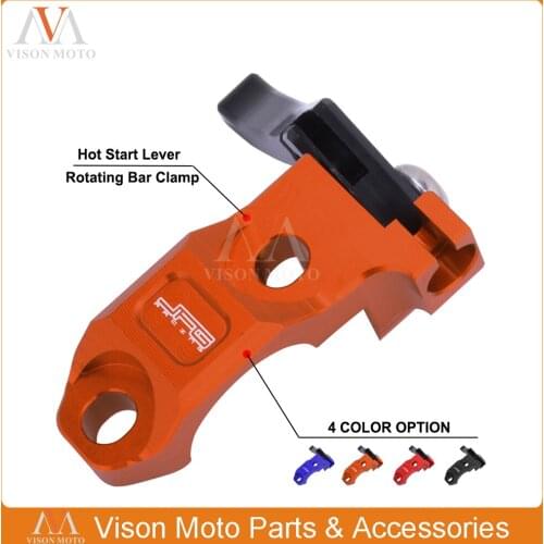 CNC Brake Clutch Rotating Bar Clamp Hot Start Lever For Honda Suzuki Kawasaki Yamaha CR CRF XR KDX KLX KXF DRZ RMZ TTR YZF WRF