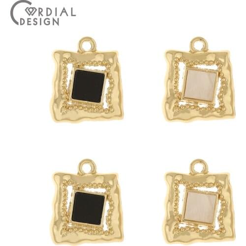 Cordial Design 100Pcs 16*18MM Jewelry Accessories/Pendants/Square Shape/Resin Effect/Hand Made/Earrings Findings & Components